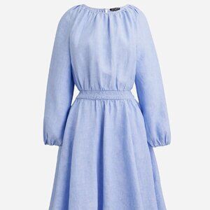 J. Crew Palermo smocked-waist mini dress in linen
